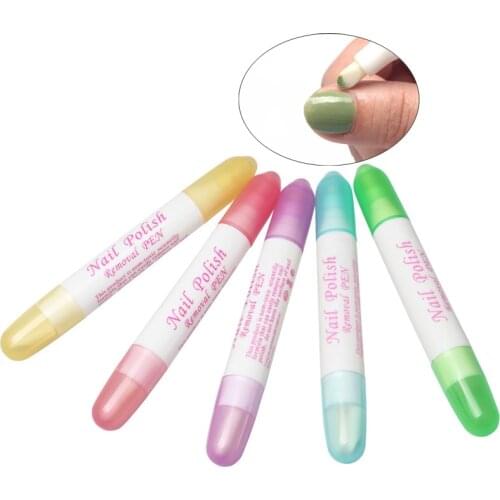 5 Pcs/Lot Nail Art Corrector Pen Remove Painting Mistakes With 3 Tips Nail Cleaner Erase Manicure Tools Gel Polish Remover Kit