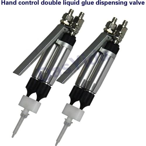 High pressure hand control double liquid glue gun AB manual glue gun double liquid valve manual dispensing valve
