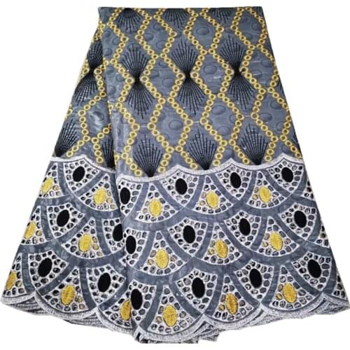 SJ Lace 2021 High Quality Brode Cotton Nigerian Lace African Lace FabricAfrican Punch Bazin Riche Fabric For Dress Sew y6-37