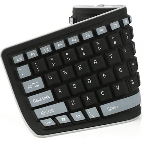 Foldable Keyboard Waterproof USB Wired Keyboard 103 Keys Silicone Soft Keyboard Gaming Keyboard for PC Laptop