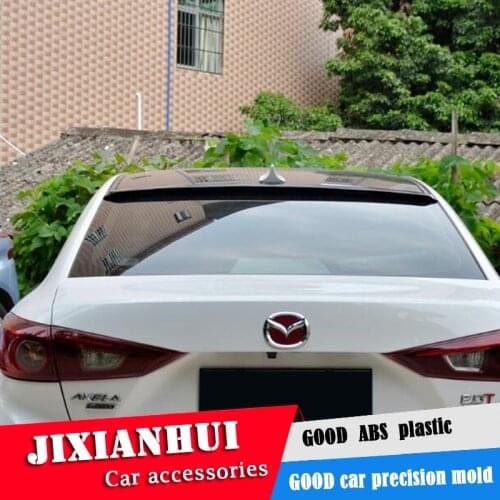 For Mazda 3 Axela ROOF Spoiler 2014-2016 Mazda3 Axela ROOF Spoiler ABS plastic Material Car Rear Wing Color Rear Spoiler