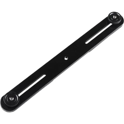 Universal Dual Flash Bracket Holder with 2 1/4" Adapter Screws for Studio Tripod Light Stand Digital SLR Camera with 1/4" Screw