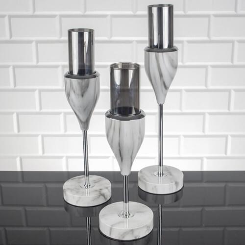 Venice pcs Set Candlestick Set Goblet Model Gray Marble