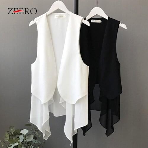 Spring Women Fake Two Tops Female Clothing Pocket Splicing Cardigan Vest Coat Korean Irregular Casual Vintage Loose Vests 2021