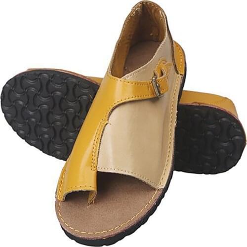 2021 Womens Sandals Summer New Fashion Retro Color Matching Flat Sandals Plus Size European And American Leisure Female Shoes