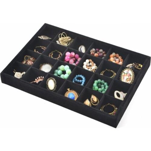 10/12/24/30/36/45 Grids Ring Earrings Jewelry Organizer Display Tray Storage Box Case Container