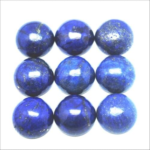 10pcs Free Shipping Natural Lapis Lazuli Gem Stones coin Cabochon CABS No Drilled Hole Jewelry Making for selling beads