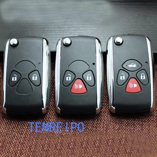 10pcs/lot Modified Flip Folding Remote Blank Key Shell for Toyota Corolla RAV4 Toy43 Uncut Blade Fob Case