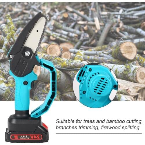24v 4Inch Portable Mini Electric Pruning Saw Rechargeable Small Wood Spliting Chainsaw One-handed Woodworking Tool for Garden