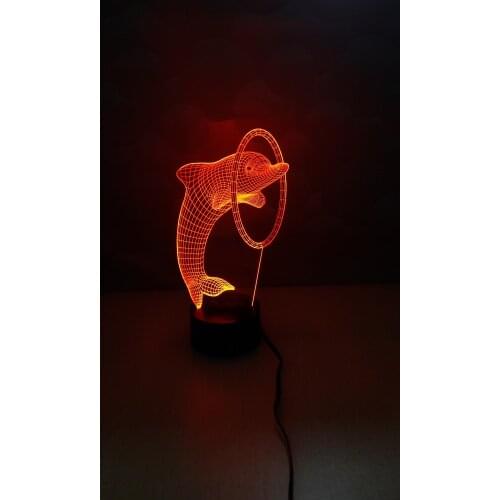 3D led night light dolphin shape with 7 color and automatic changeable for decoration Desk/table lamp Holiday gift free shipping