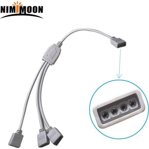 4 Pin RGB RGBW Extension Cable Female Connector 1 to 3 Splitter Cable for 5050 3528 RGB RGBW RGBWW LED Strip Light