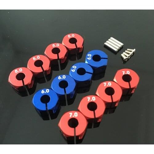4PCS Metal Aluminum Alloy 5/6/7mm Thick Wheel Rim Hex Drive Adapter 12MM HSP HPI Tamiya Sakura All 1/10 RC Car 94123 94122 CS D4