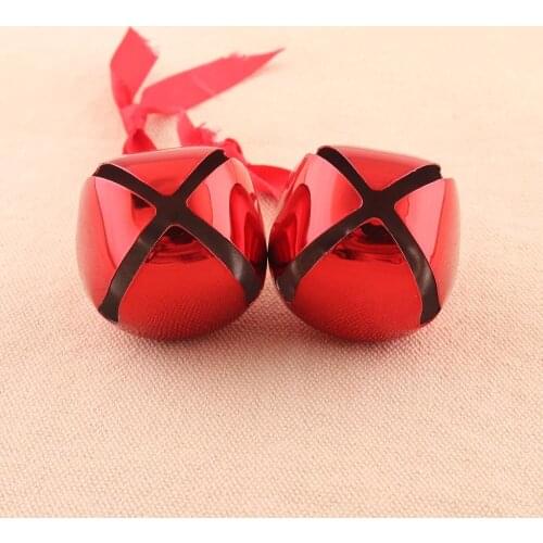 6pcs/lot 39mm large bell jingle bells red color metal DIY ornament Making Christmas Tree Decoration