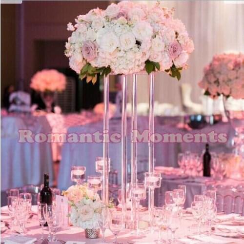 60cm Tall Wedding Crystal Table Centerpiece Arcrylic Square Table flower stand Wedding Centerpiece