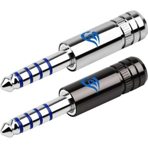2x 4.4mm Plug Connectors Male 5 Poles Balanced Interface Rhodium Plated Beryllium Copper Earphone Plug Headset Audio Jack 6.0MM