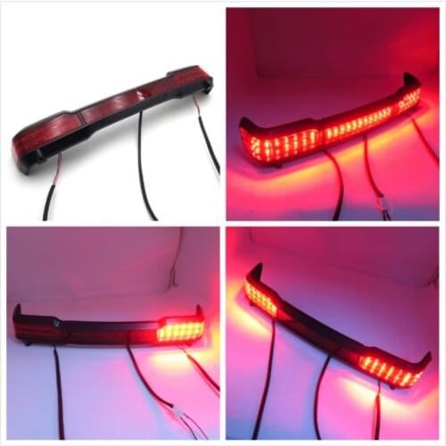 Aftermarket free shipping motorcycle part Red LED Tail Turn Light Trunk For Harley Davidson Touring Classic King Tour Pack 97-08