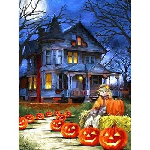 5D DIY Diamond painting Happy Halloween Full Square Diamond embroidery Cross stitch Full Round Diamond mosaic