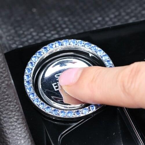 Car diamond-studded interior engine ignition start button cover decoration button switch personality modification accessories