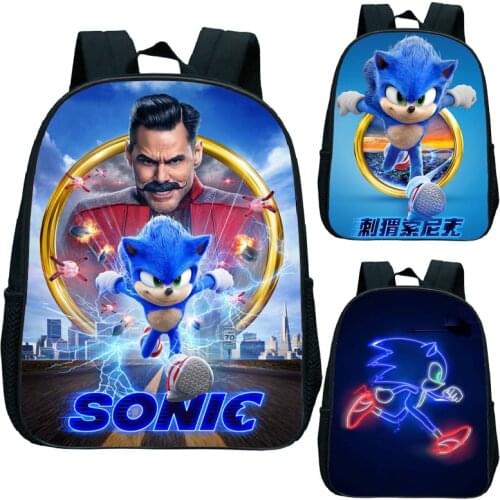 Child SONIC RACING Kindergarten Backpack Printed Kids Primary School Bags Bookbags Pattern Rucksack Children Start School Gift