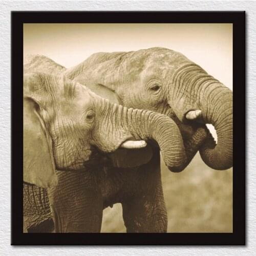 Canvas lovely animal painting of Africa elephant from Africa animals photos for bedding room or sofa wall free shipping