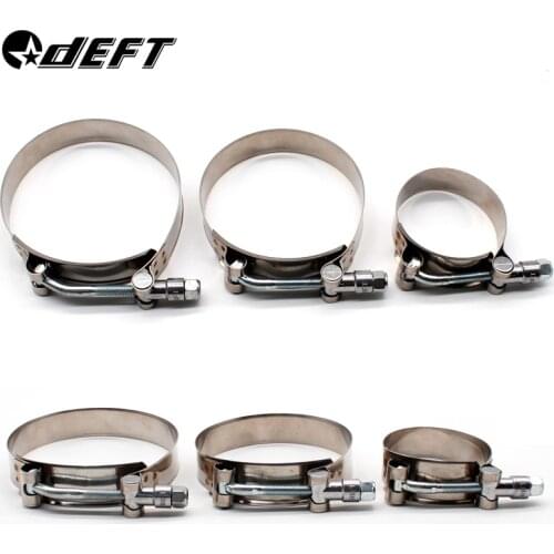 DEFT All Size Stainless Steel Hose Clamp 38-101mm Stainless Steel T Bolt Hose Clamps Pipe Clip Heavy Duty Hose Clip Durable