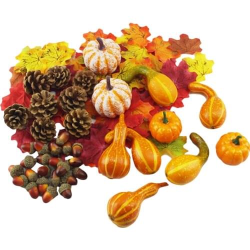 Halloween Artificial Pumpkin Autumn Fall Wreath Decorations Mini For Home Party Pumpkin Halloween Decoration
