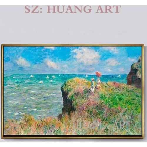 Foreign famous oil painting pastoral scenery painter Claude monet.Wall decoration large murals the bed of children room decorate