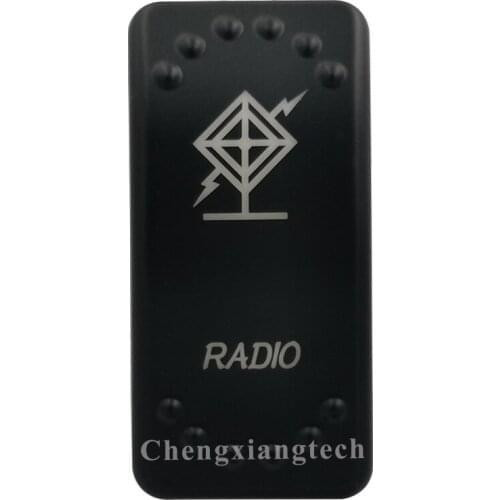 Laser Etched -RADIO- Led Backlit Rocker Switch Cap for Car Boat Truck Rv Switch Auto DIY Replacing, Cover Only