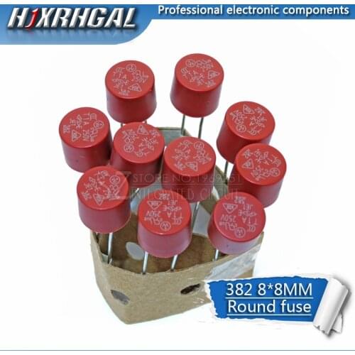 10pcs Round fuse T1A T2A T3.15A T5A T6.3A T10A 382 Round plastic fuse LCD TV power board commonly used new original hjxrhgal
