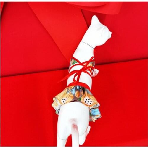 Summer Pet Dog Cat Bikini Set Dress Skirt Vest Clothes For Small Medium Dogs French Bulldog Chihuahua Pug Schnauzer AMC01