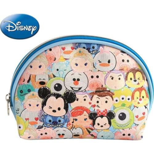 Disney Cute Cartoon Mickey Mouse Minnie Cosmetic Bag Portable Travel Toilet Bag Carry Lipstick Cosmetic Storage Bag