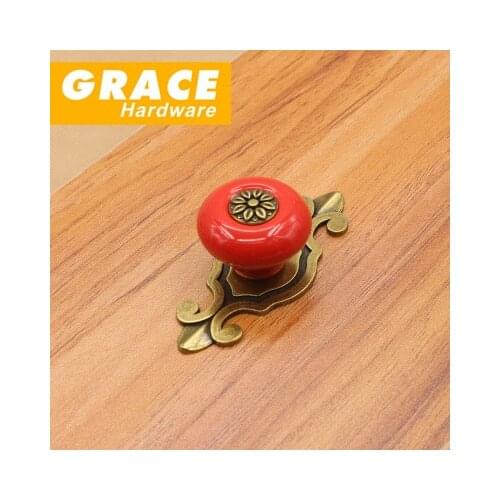 Fashion Ceramic Handle European Wardrobe Door Furniture Modern New Cabinet Drawer(L:74mm)