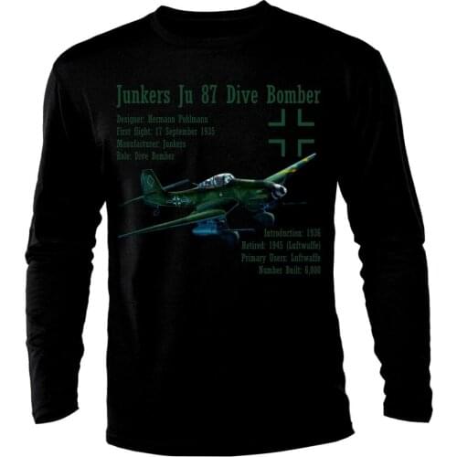 Junkers Ju-87 Stuka Sturzkampfflugzeug Dive Bomber Wehrmacht Long Sleeve Men T-Shirt