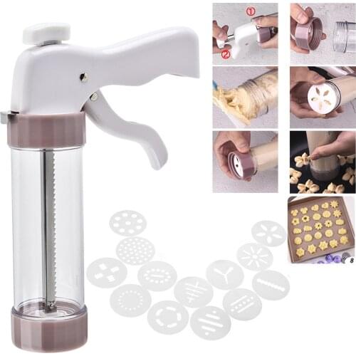 Cookie Press Kit DIY Manual Cookie Press Maker Machine Gun Decorating Squeezing Machine for Making Churros Device for Fritters