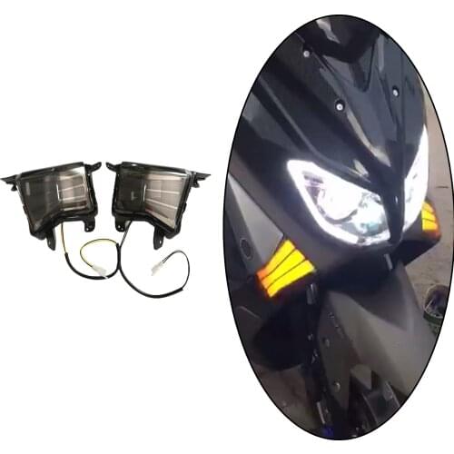 Set of 2 Modified Motorcycle LED Turn Signal Turning Lamp Accessories Interchange Parts for Yamaha nmax155 nmax125 nmax150 16-19