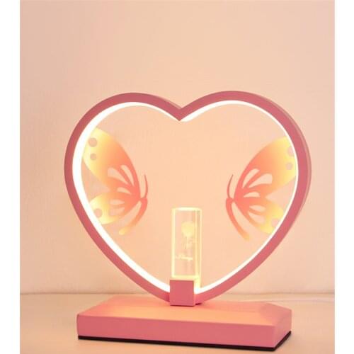 Pink Swan Flamingo Table Lamps Decoration Wedding Desk Lights Wedding Room Bedroom Bedside Resin Lamp Girl Festive Gift Fixtures