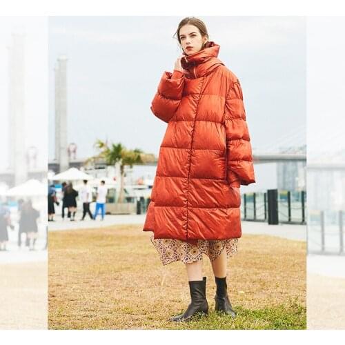 New Thicken Warm Waterproof Womens Long Down Jacket Free Type Parkas Stand-up Collar With a Hood Fashionable Coat