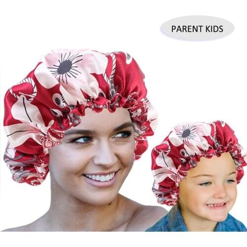 New Womens Child Flamingo Print Stain Sleeping Turban Hat Silky Headwear Chemo Beanies Headwrap Hair Cover
