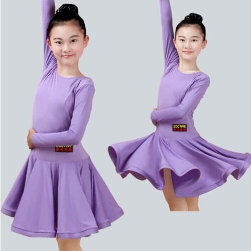 Latin Dance Dress Girls Rumba Practice Clothes Kids Professional Latin Dance Competition Dress Children Performance Wear DQL878