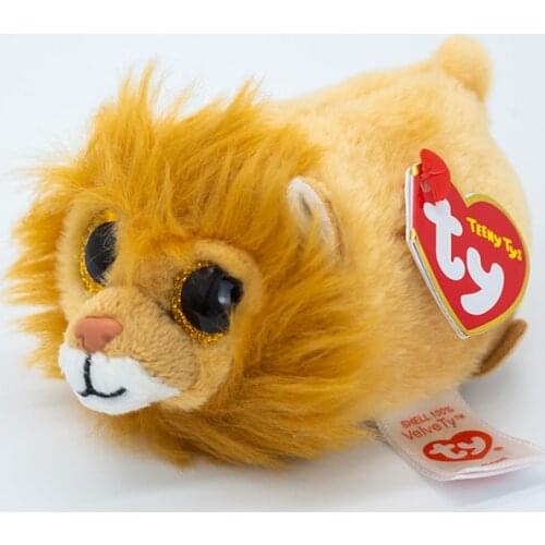Ty Big eyes (Regar) plush doll mobile phone wipe Brown lion mini plush toys collection boy girl birthday Christmas Gift 10cm