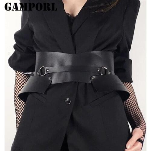 GAMPORL Leather Harness Belts Women Body Bondage Garter Belt Straps Bdsm Harness Waist Belts Bondage Female Vintage Wide Straps