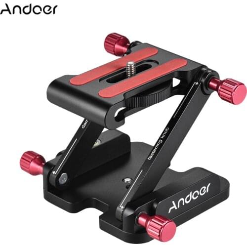 Andoer Aluminum Alloy Z Flex Tilt Tripod Head Folding Quick Release Plate Camera Ball Head for Canon Nikon Sony DSLR Stabilizer