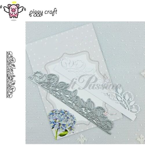 Piggy Craft metal cutting dies cut die mold 2021 New Lace leaf border Scrapbook paper craft knife mould blade punch stencils die
