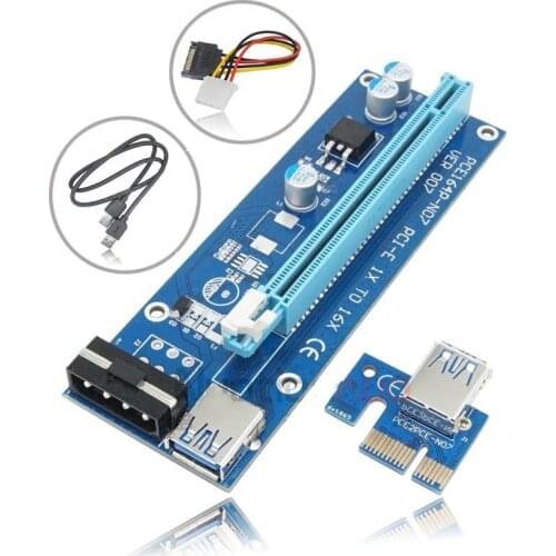 USB 3.0 PCI-E PCI E Express Riser Card 1x to 16x Data Cable 60cm SATA 15Pin Power Cable for BTC Miner Machine bitcoin mining