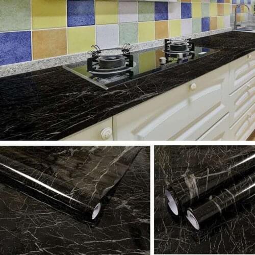 Thickened marble kitchen waterproof and oil proof sticker cabinet renovation self-adhesive wallpaper stove countertop wallpaper