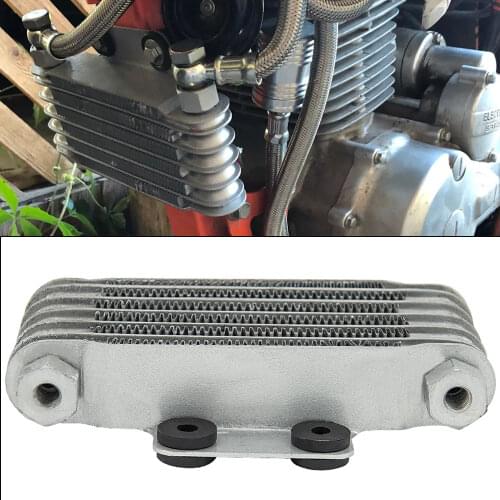 High Quality Universal Motorcycle oil cooler 190 mm 6 row silver SO-05