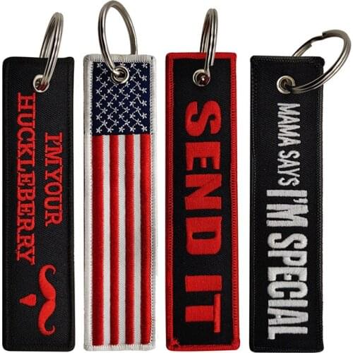 1 Pc 3D Embroidery Mama Says I'm Special Key Pendant Send It Keychain Car Key Accessories Backpack Decoration Creative DIY