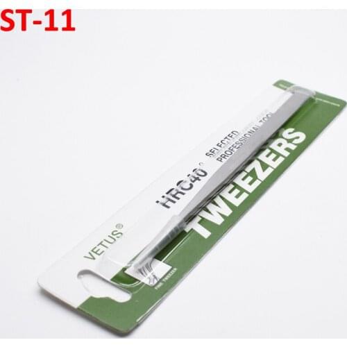 1PCS original Vetus ST-11 Stainless Steel Precision Straight Tweezers Herramientas Repair Tools