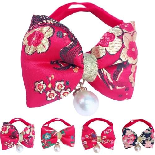 1PCS Pet Collar Adjustable Creative Fashion Pet Bowtie Dog Neck Bowtie Pet Necklace Necktie Bow Tie for New Year Party