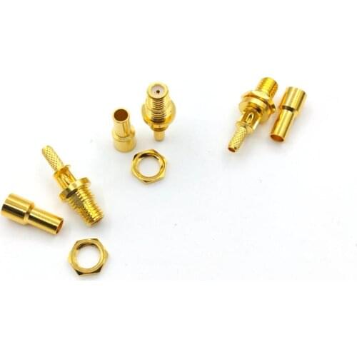10pcs Gold plated M5 Female plug microdot connector crimp for RG316 RG174 Coaxila cable adapter